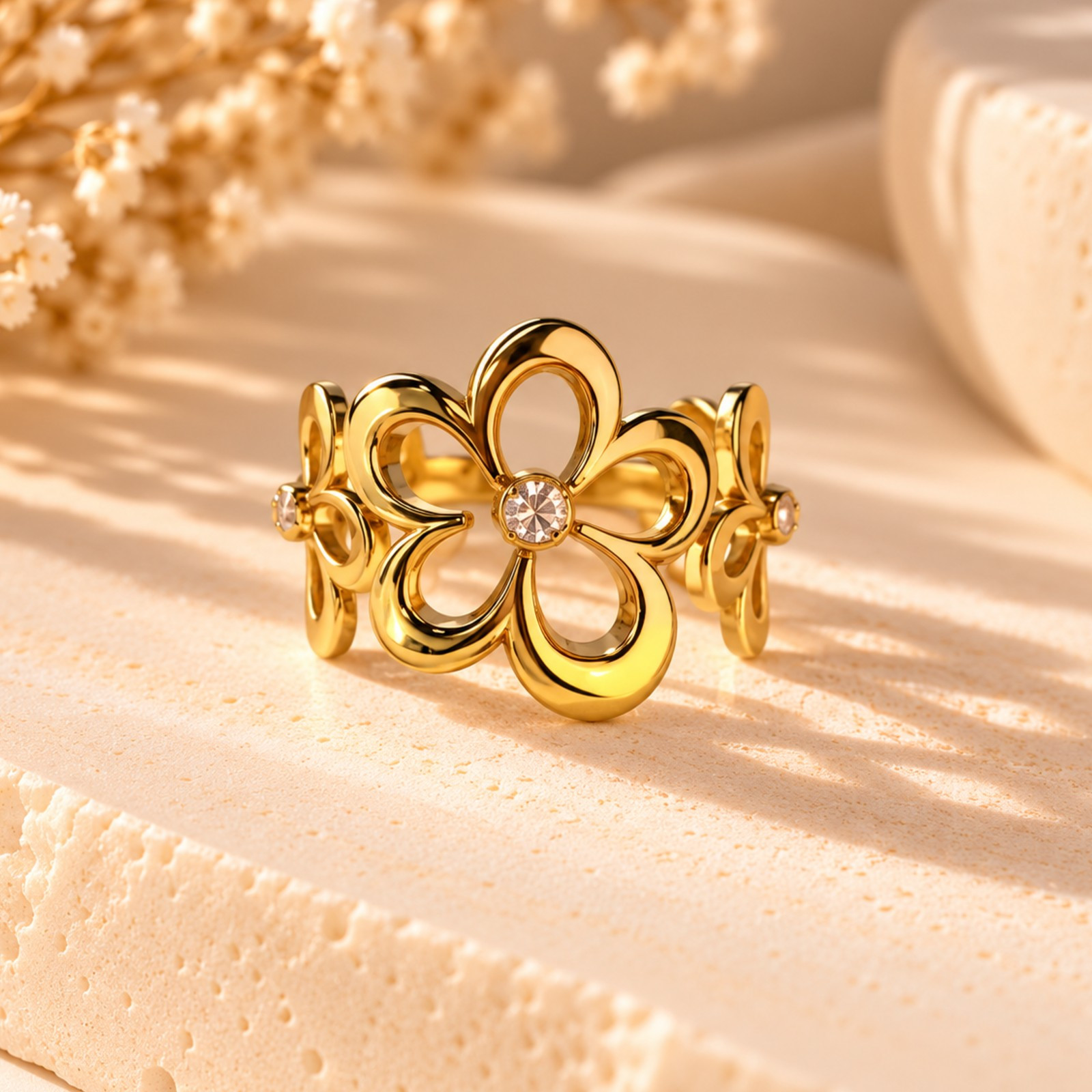 Anillo Flor de Alba Dorada