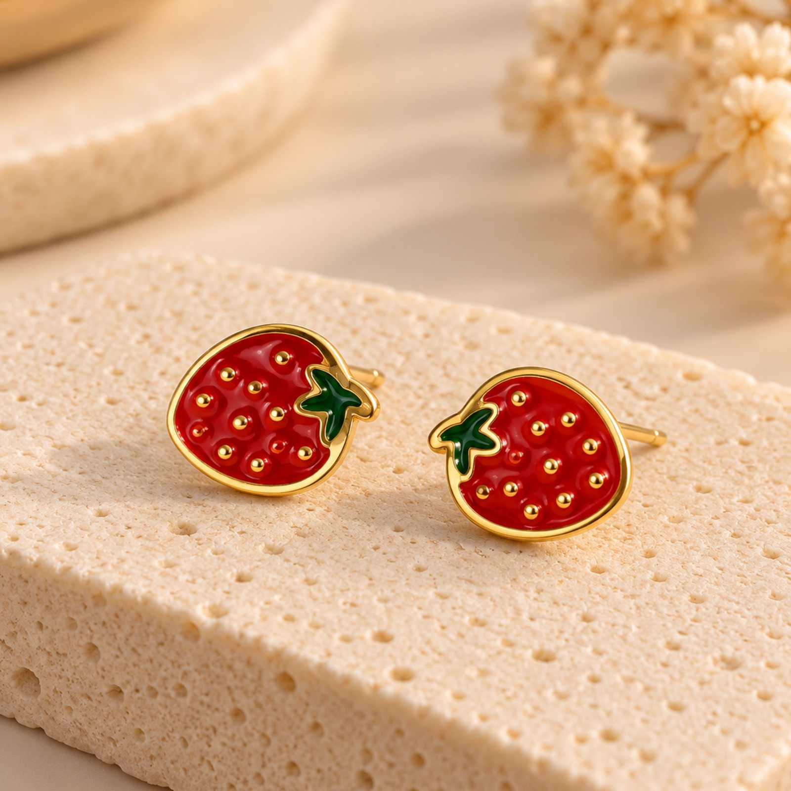 Aretes Fresas de Luna