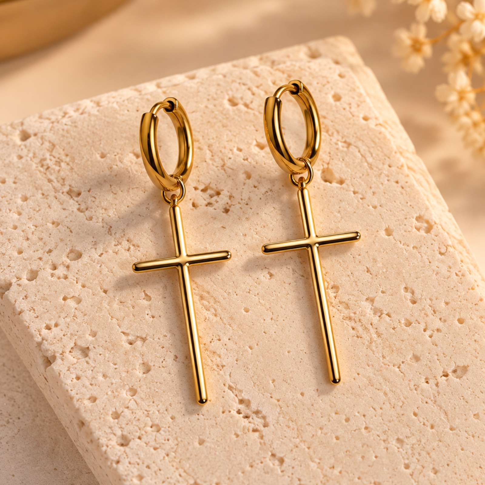 Aretes Cruz de Luz Luna