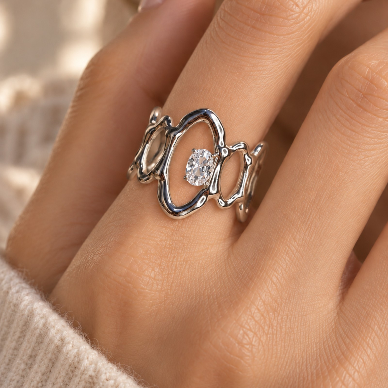 Anillo Lunar Orbit Silver