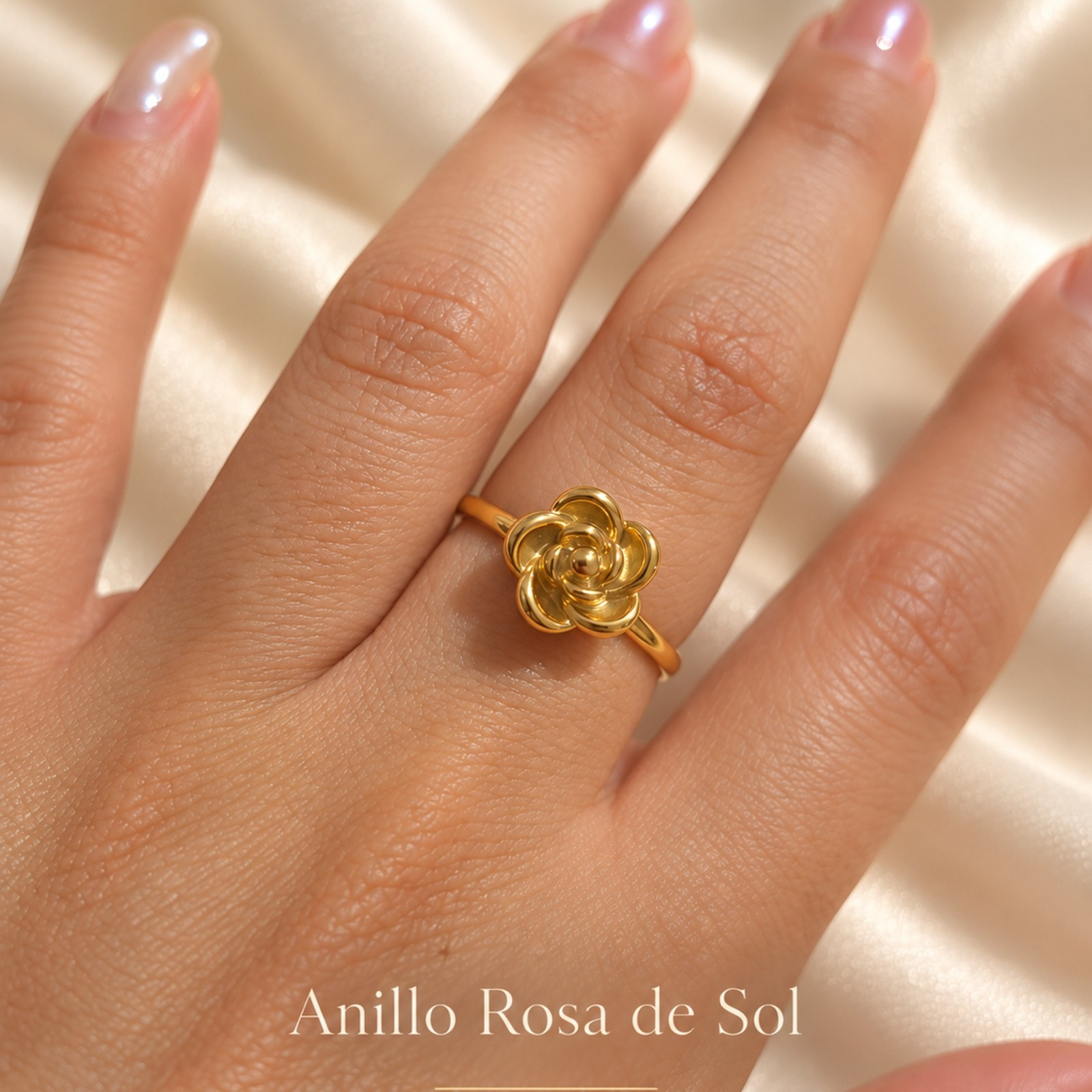 Anillo Rosa de Sol Dorada