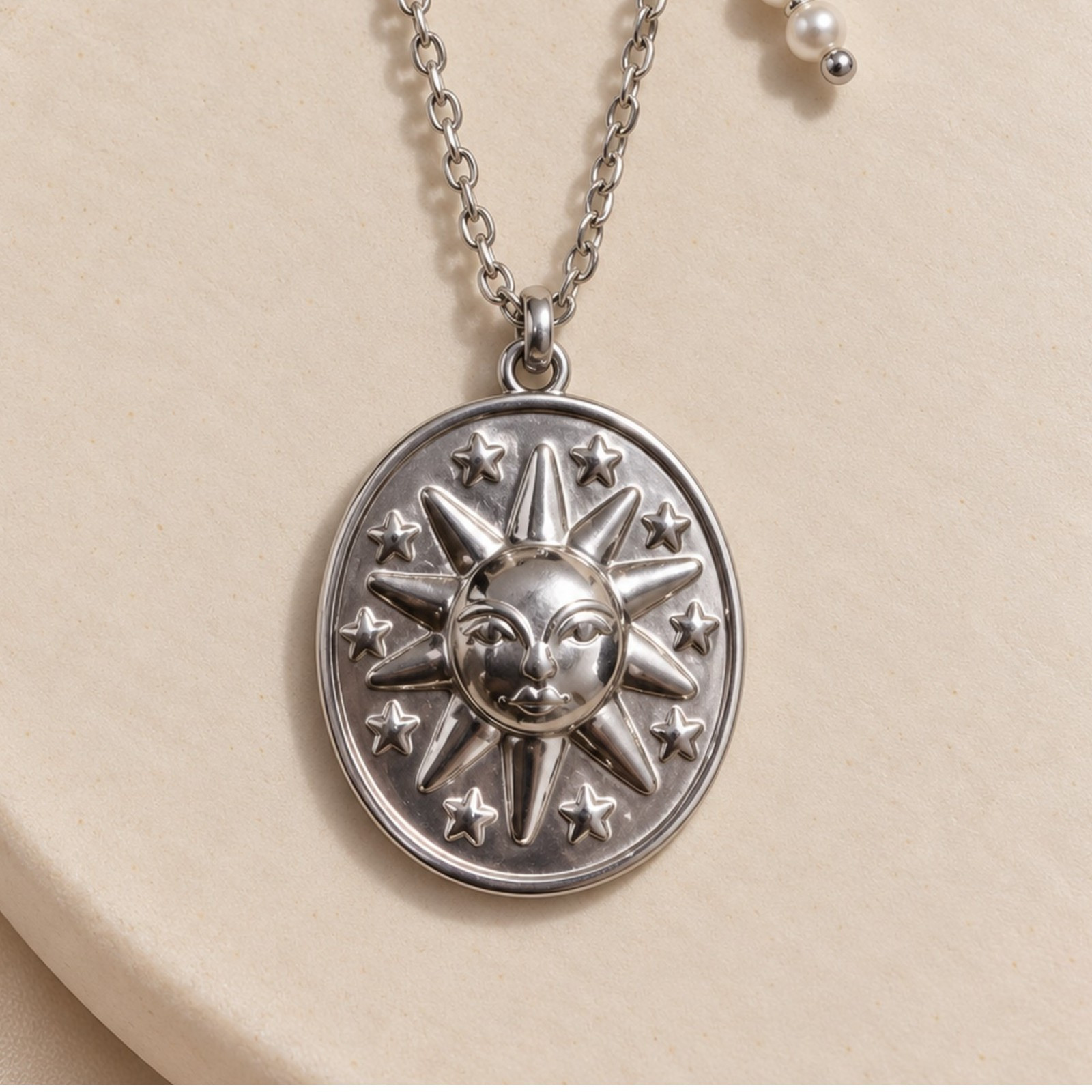 Collar Sol de Estrellas plateadas☀️🌙