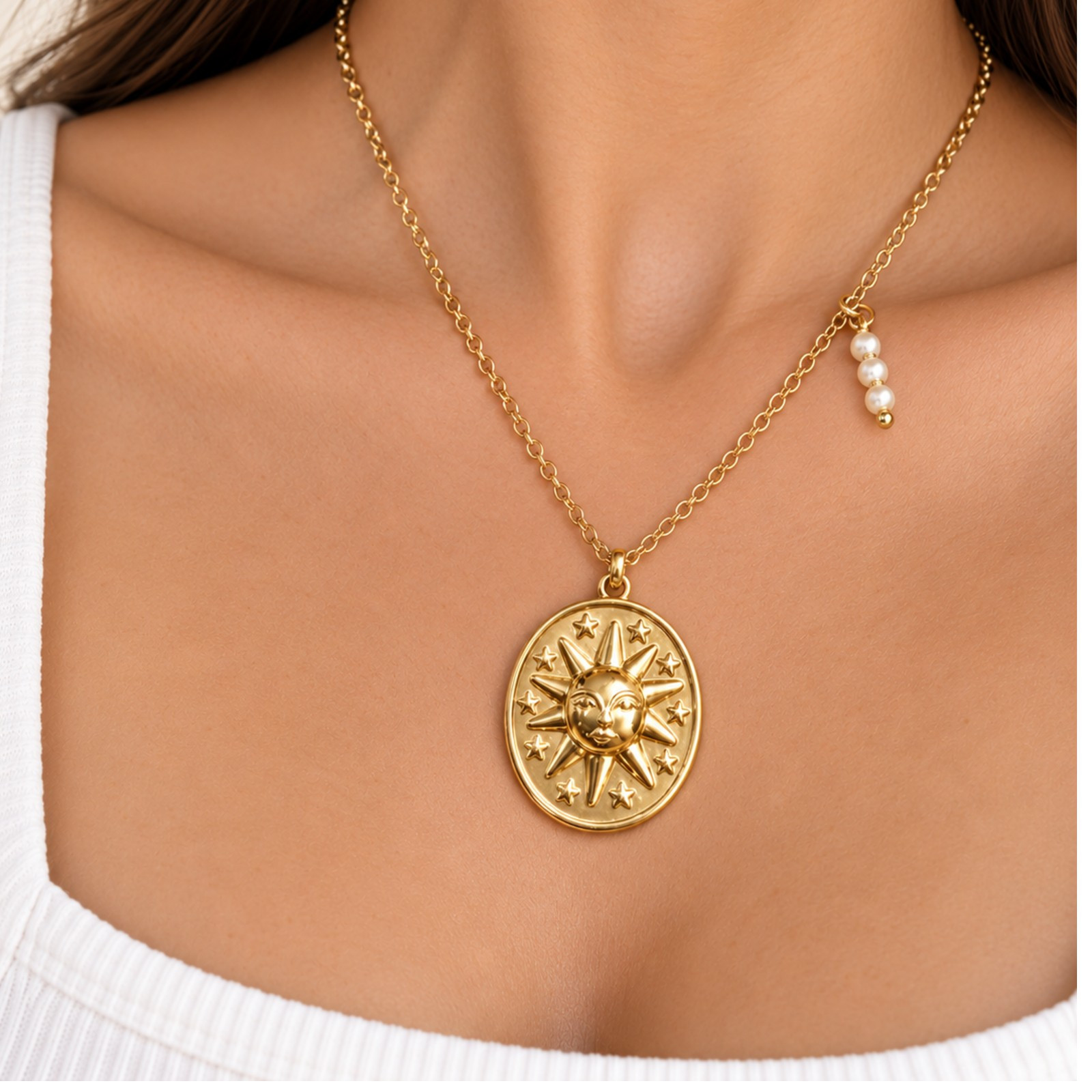 Collar Sol de Estrellas — Dorado ☀️🌙