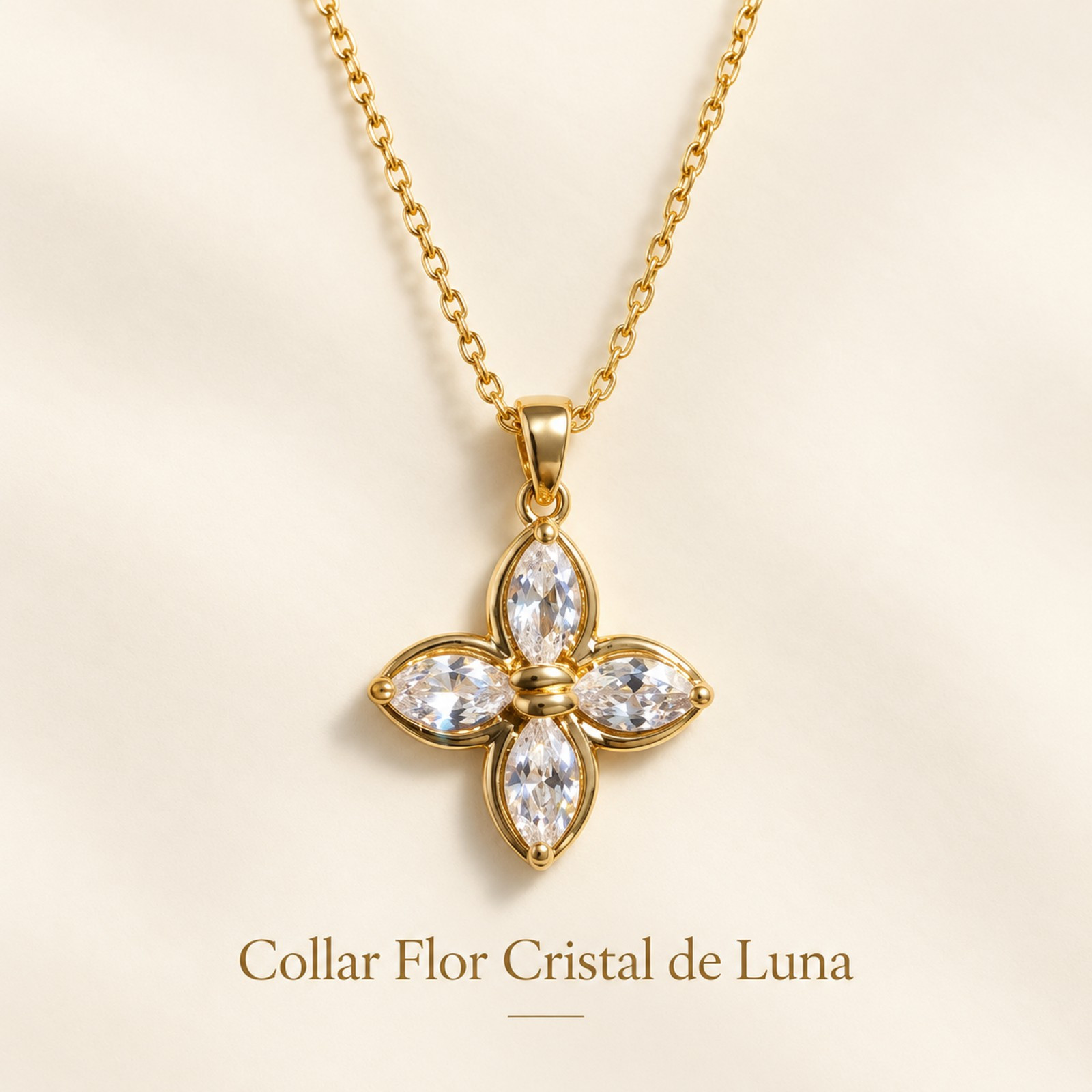 Collar flor cristal de luna