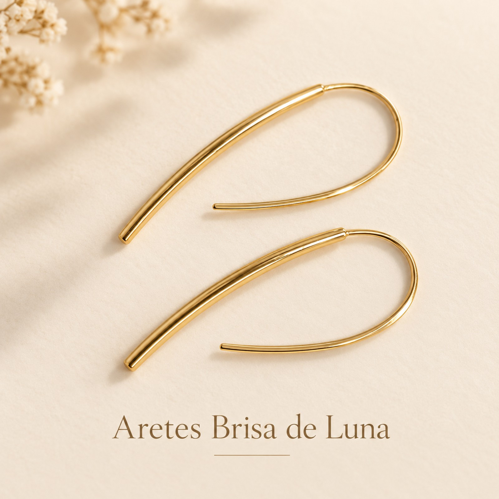 Aretes Linea Lunar Dorada